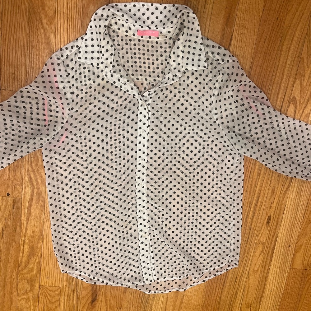 Isaac Mizrahi Polka Dot Button-Up Shirt
